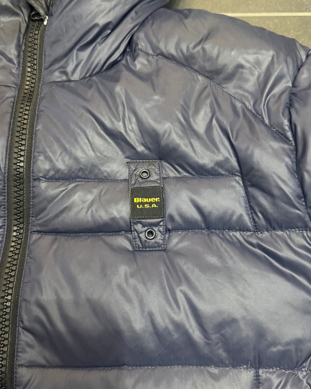 Blauer USA Daunenjacke Blau – M