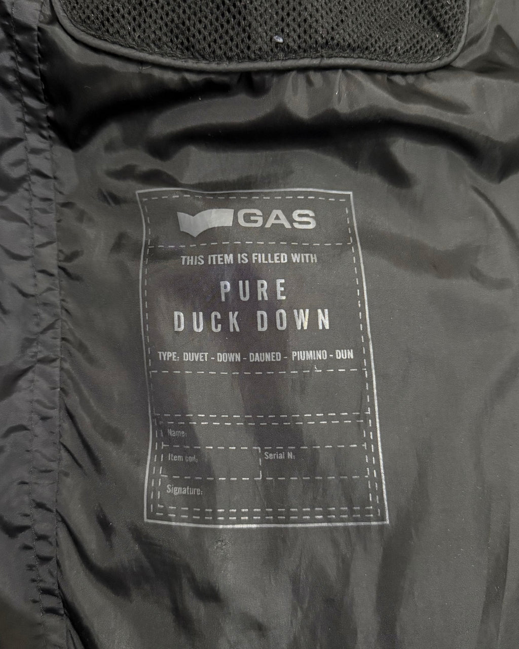 GAS Daunenjacke Bomber Schwarz – M