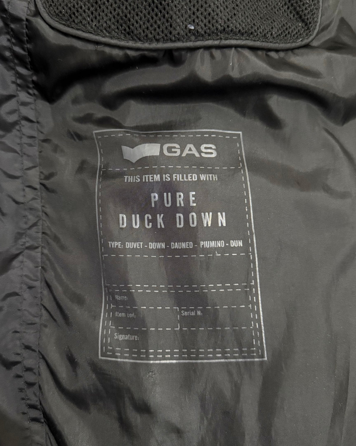 GAS Daunenjacke Bomber Schwarz – M