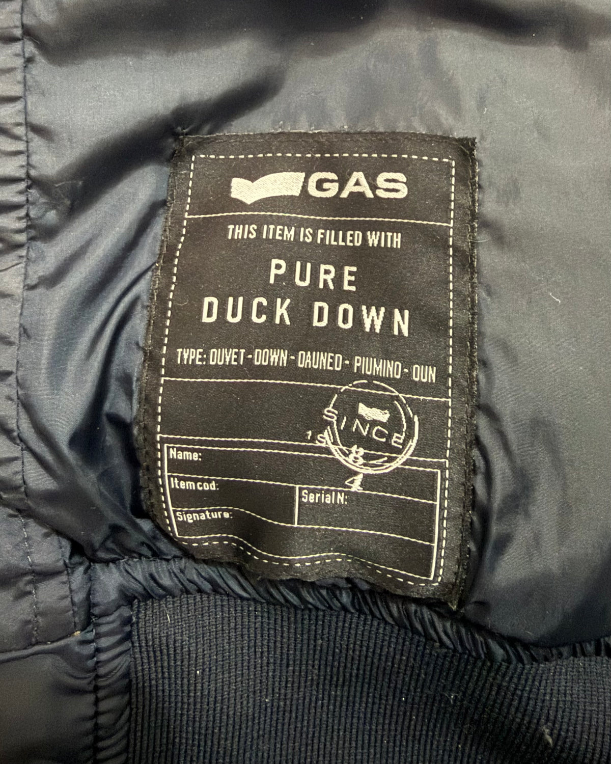 GAS Daunenjacke Bomber Marineblau – L