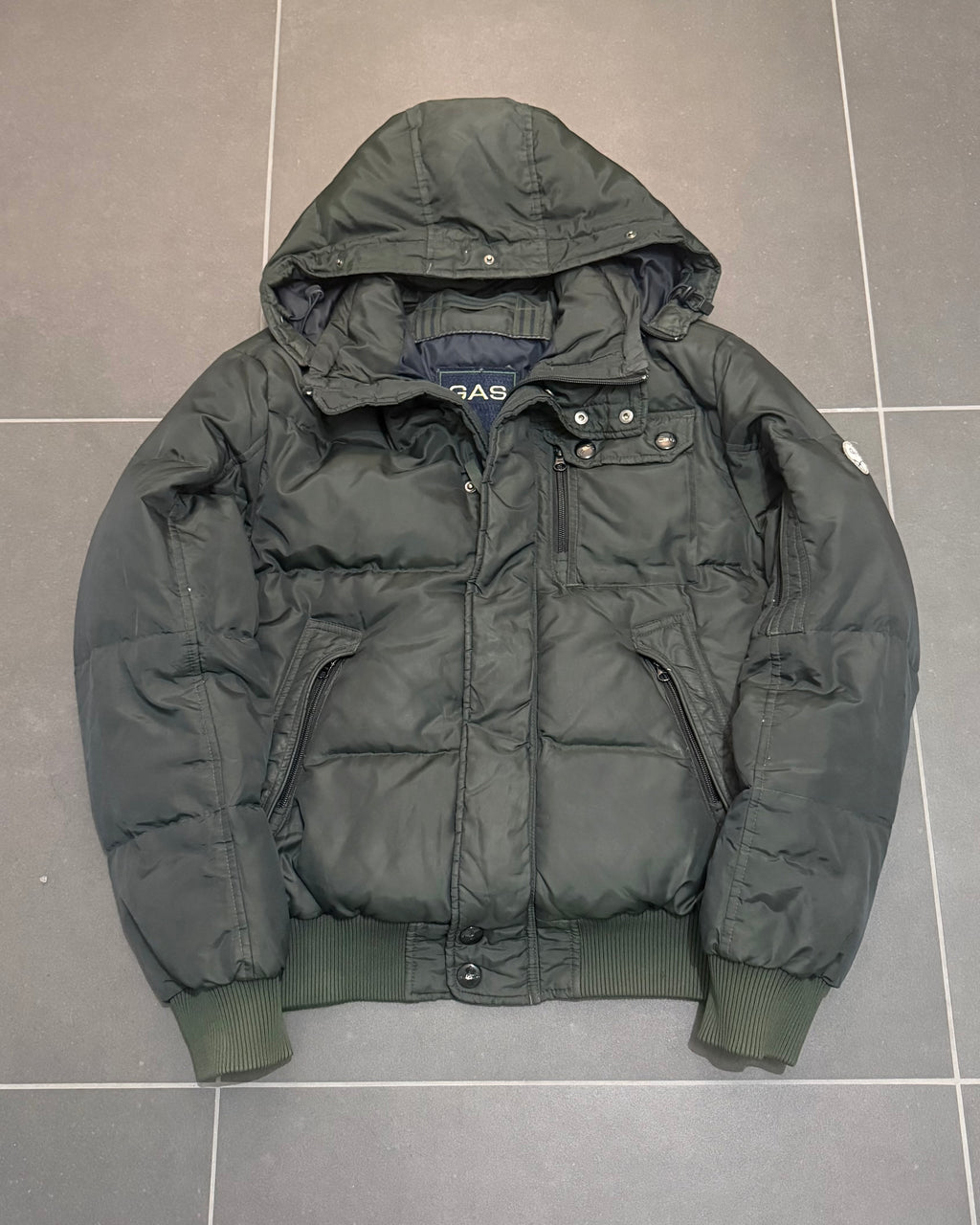GAS Daunenjacke Bomber Dunkelgrün – L