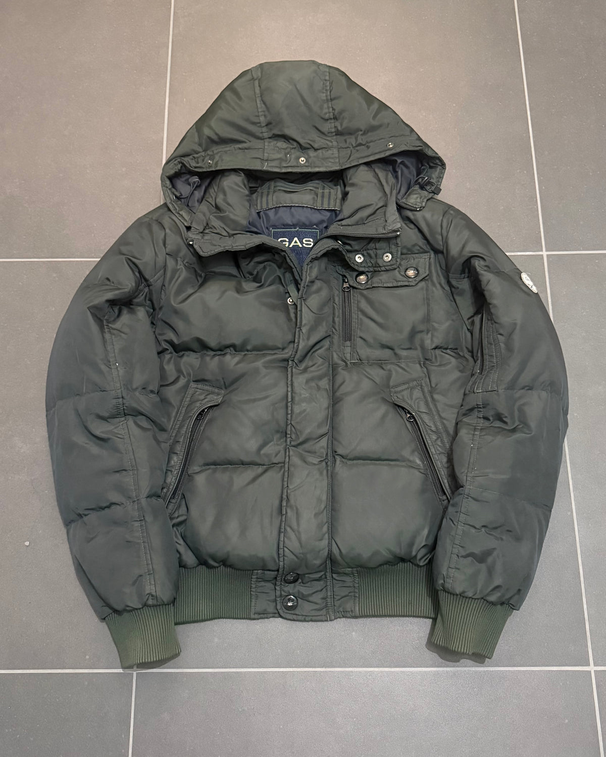 GAS Daunenjacke Bomber Dunkelgrün – L