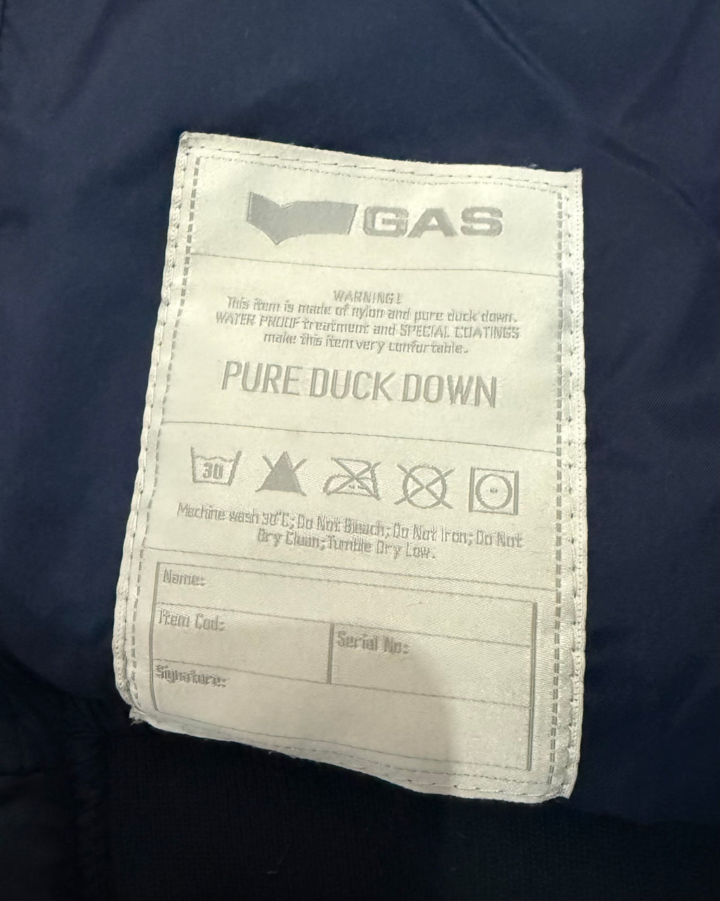 GAS Daunenjacke Bomber Marineblau – M