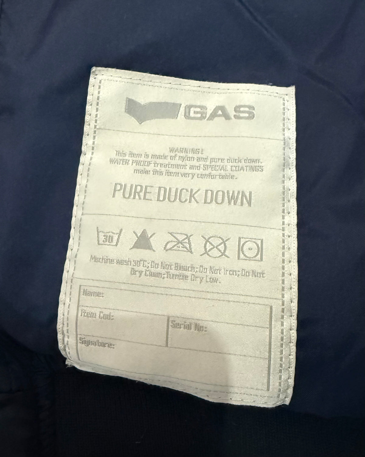GAS Daunenjacke Bomber Marineblau – M